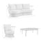 Armen Living Monk 4 Piece Outdoor Patio Furniture Set in Black Aluminum and Gray Wicker with Gray Cushions 840254332478 - alternate 6